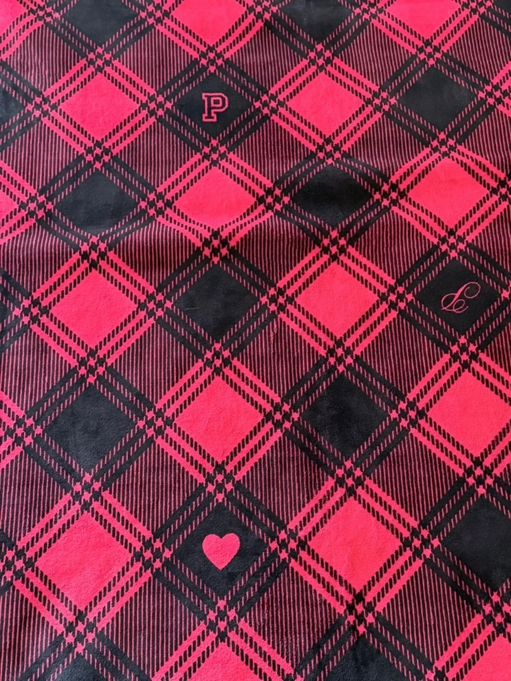 NWOB Victoria's Secret Red Buffalo Plaid Throw Blanket 50
